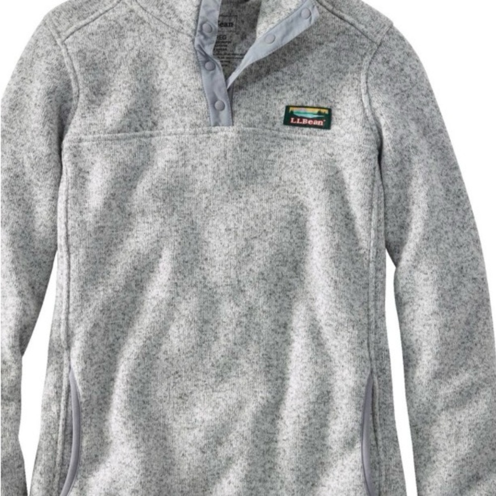 L.L. Bean Light Gray Fleece Pullover
